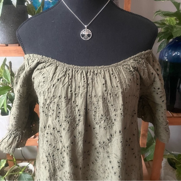 Valentina Naldi Eyelet NWT 100% Cotton Lined Midi Boho Dress/ Made in Italy - Picture 2 of 9